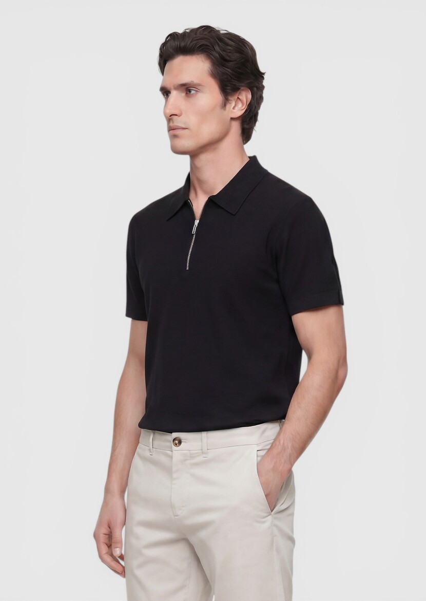 Siyah Düz Örgü Triko 