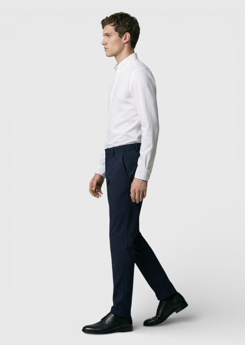 Siyah Düz Örme Jogging Fit Casual Pantolon - 3