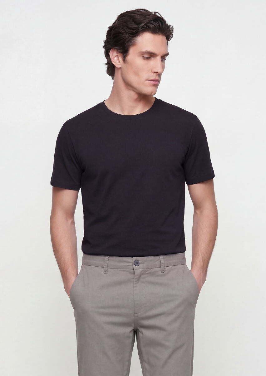 Siyah Düz T-Shirt - 3