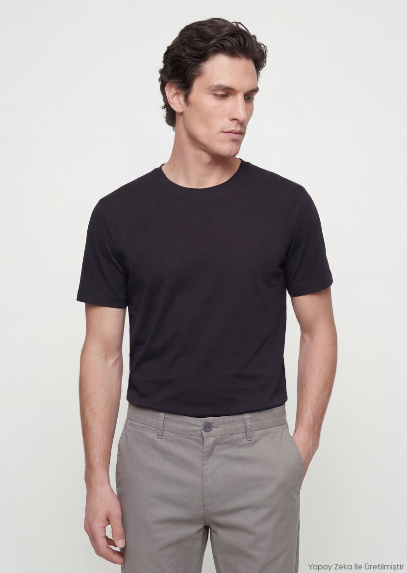 Siyah Düz T-Shirt 