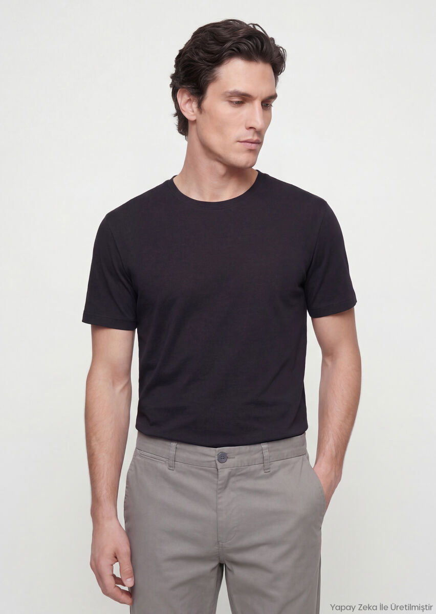 RAMSEY Siyah Düz T-Shirt