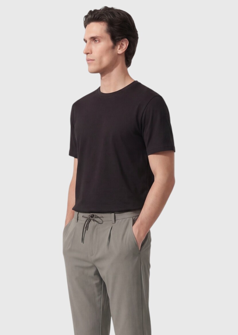 Siyah Düz T-Shirt - 3