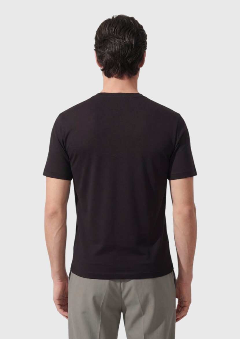 Siyah Düz T-Shirt - 4