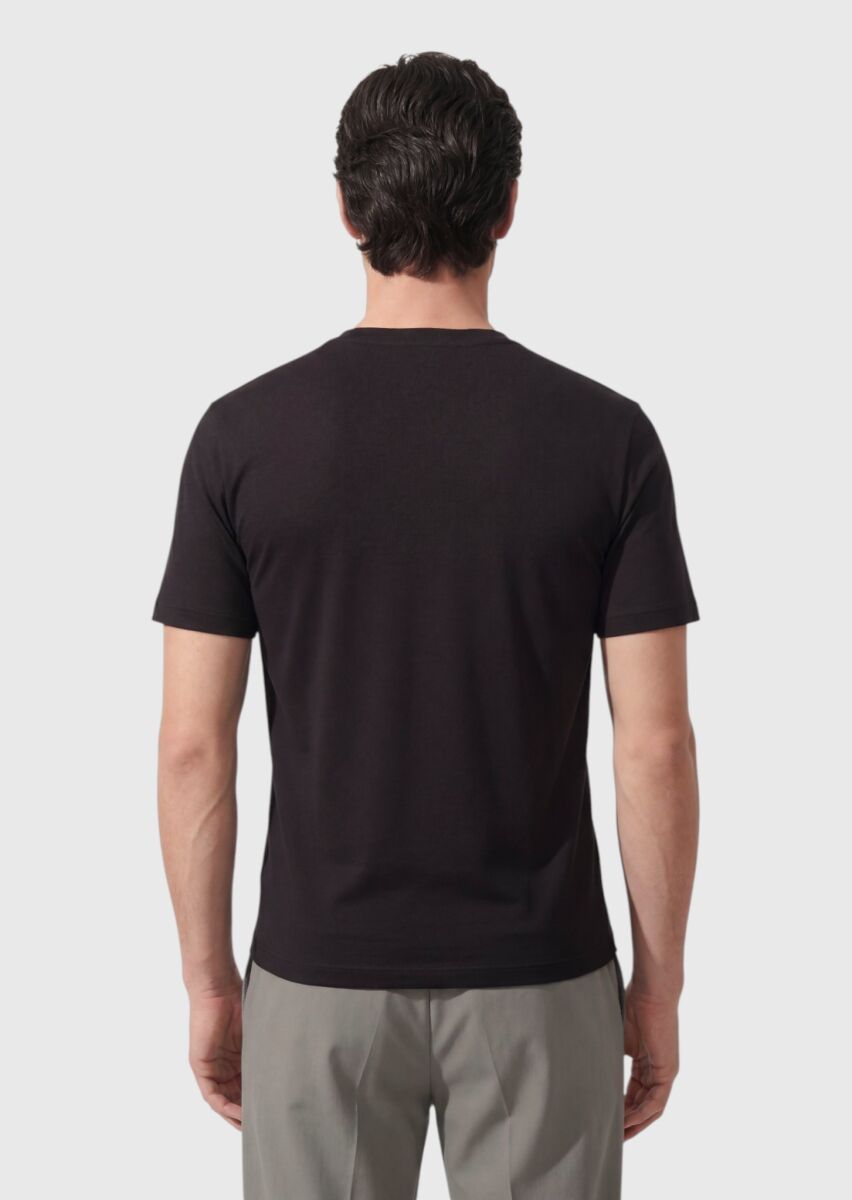 Siyah Düz T-Shirt - 4