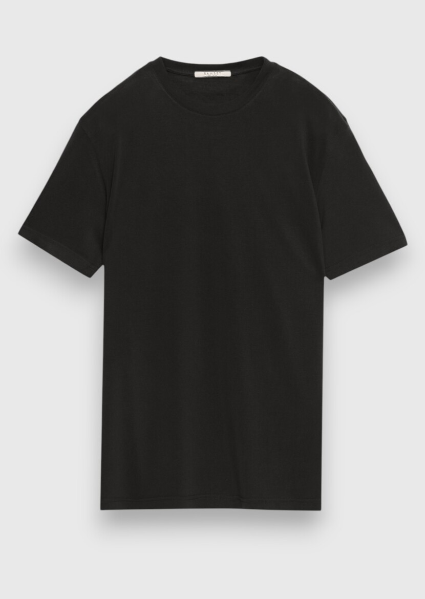 Siyah Düz T-Shirt - 5