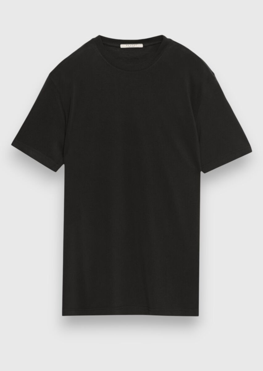Siyah Düz T-Shirt - 5