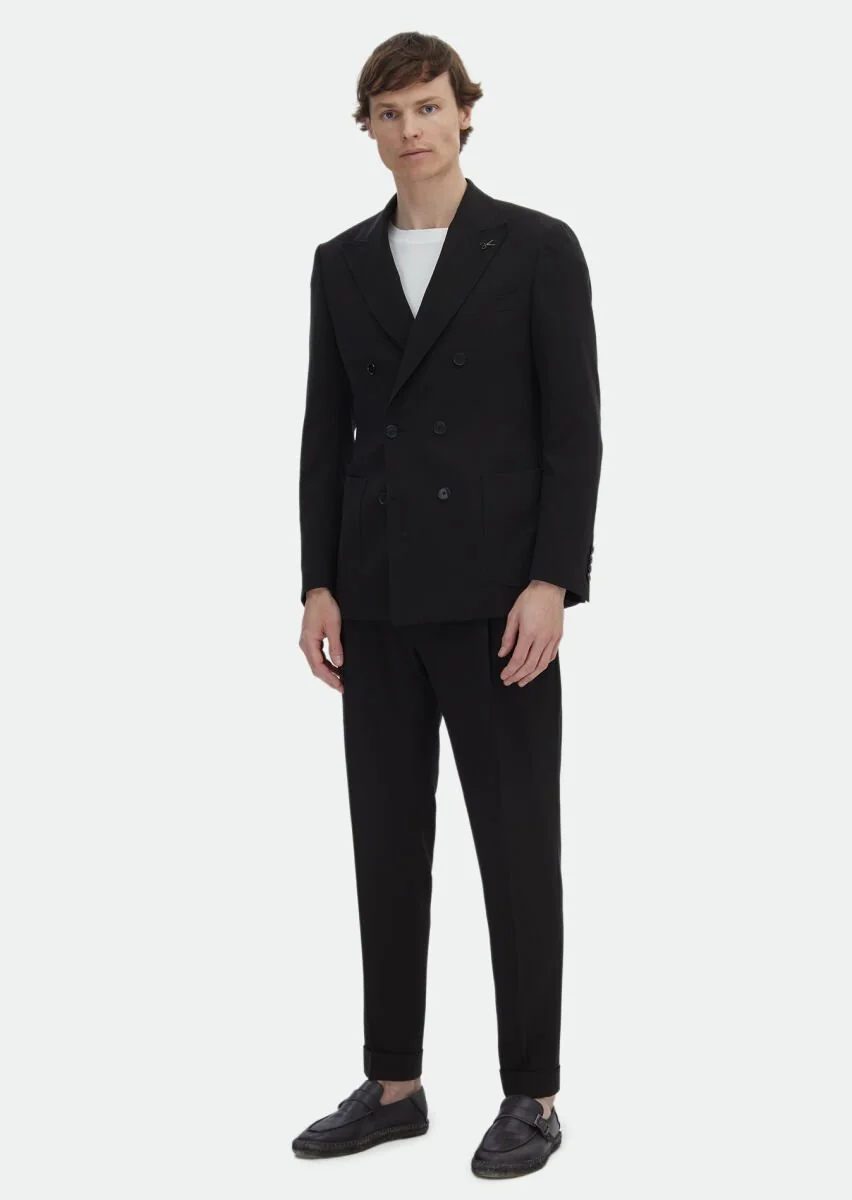 Siyah Düz Zeroweight Slim Fit Takım Elbise - 2