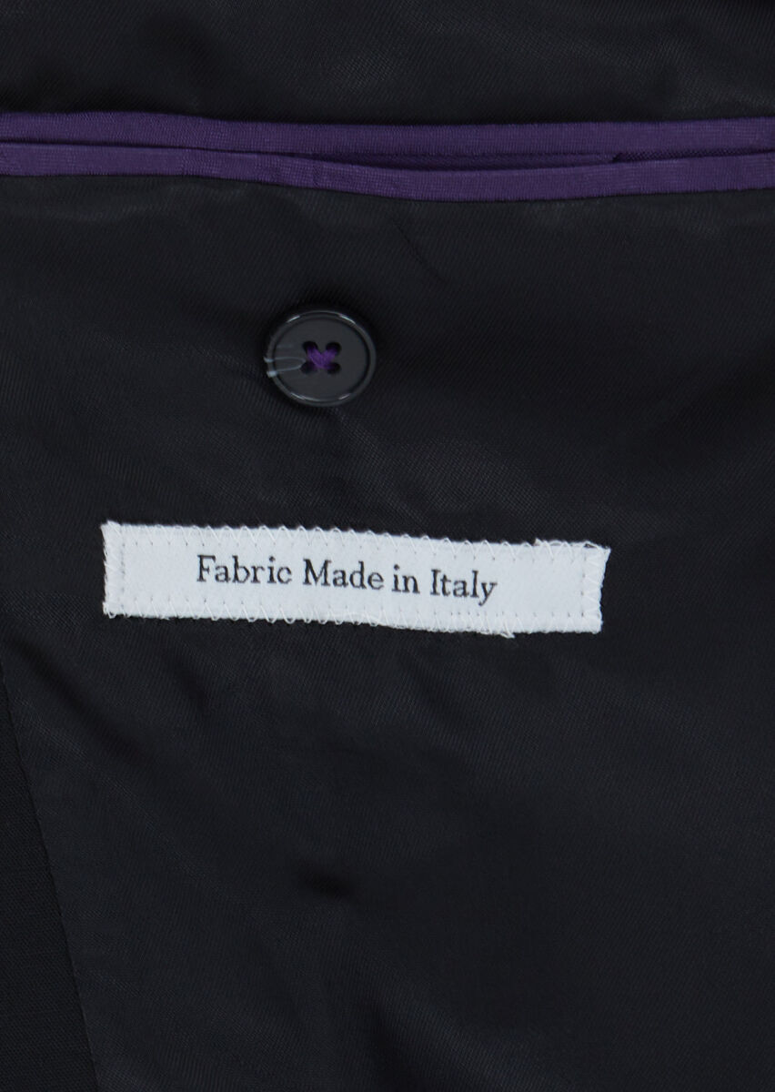 Siyah Düz Zeroweight Slim Fit Yün Karışımlı Takım Elbise - 4