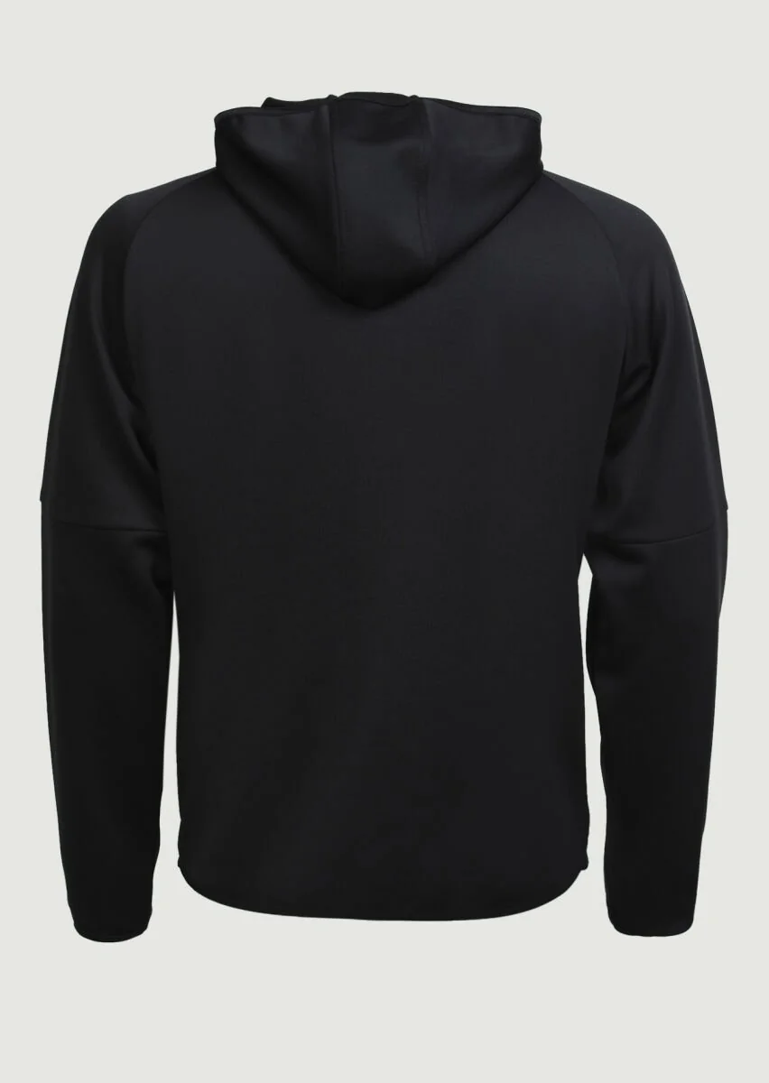 Siyah Kapüşonlu Düz Sweatshırt - 7