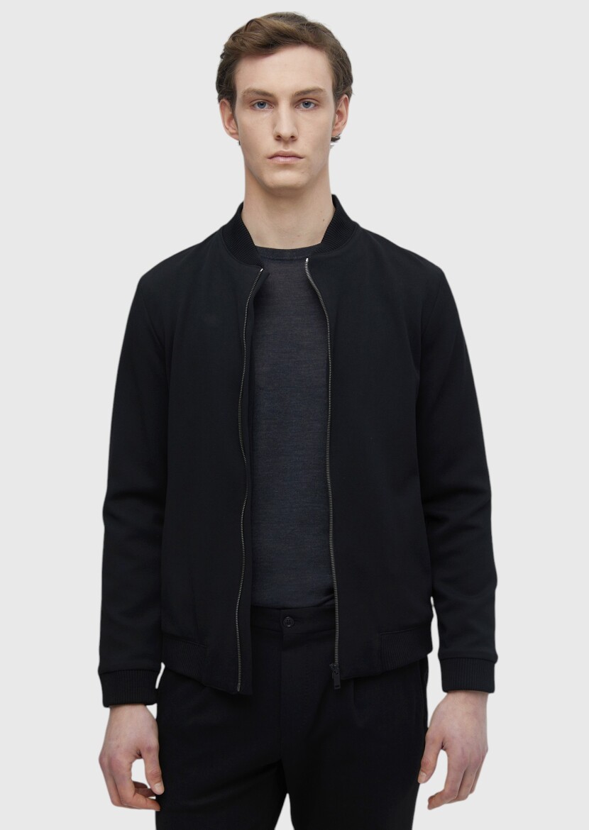 Siyah Mikro Comfort Fit Örme Takım Elbise - RAMSEY