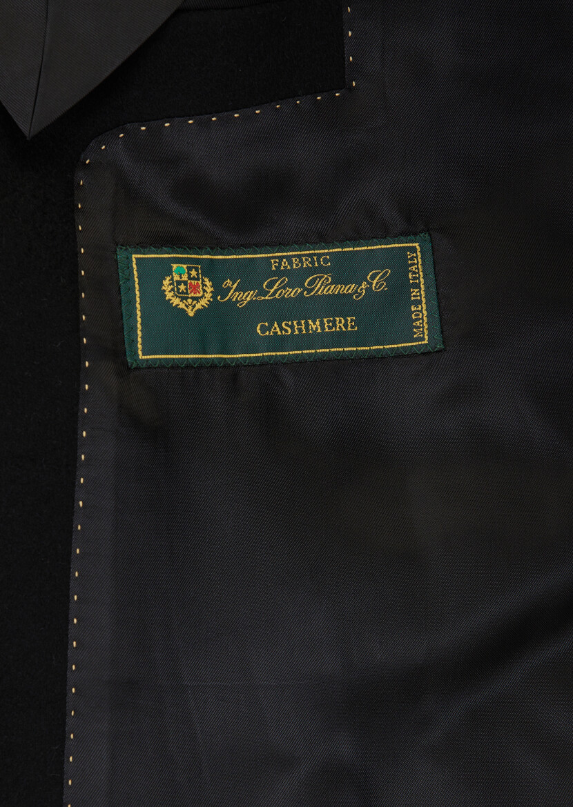 Siyah Oversize Fit Casual Dokuma Palto - 6