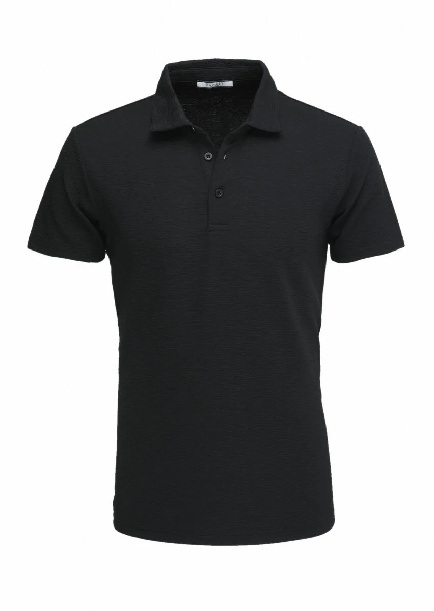 Siyah Polo Yaka T-Shirt - 1