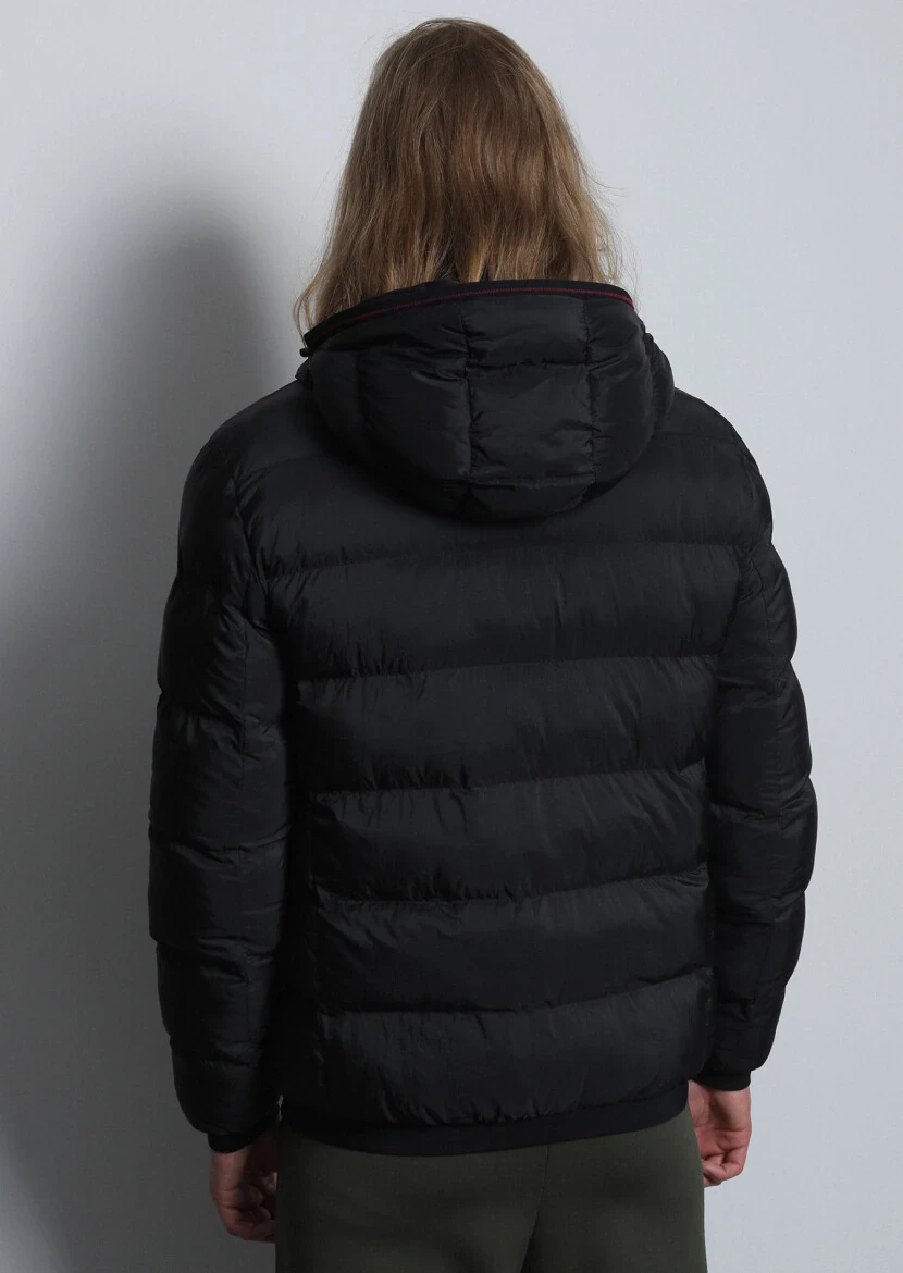 Siyah Regular Fit Casual Dokuma Mont - 5
