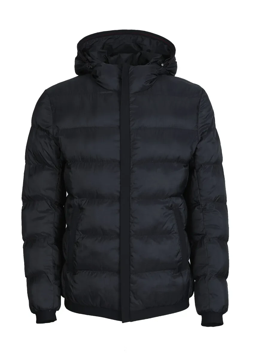 Siyah Regular Fit Casual Dokuma Mont - 6