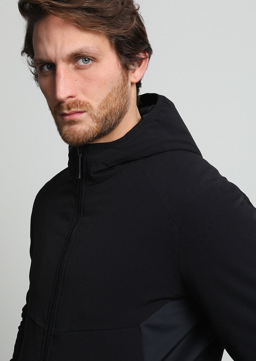 Siyah Regular Fit Casual Dokuma Mont - 2