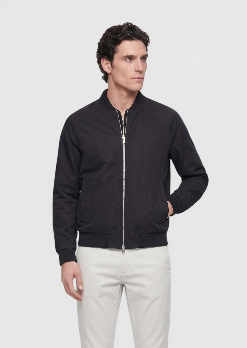 Siyah Regular Fit Casual Teknik Mont - 3