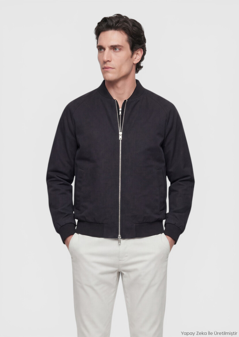 Siyah Regular Fit Casual Teknik Mont - RAMSEY