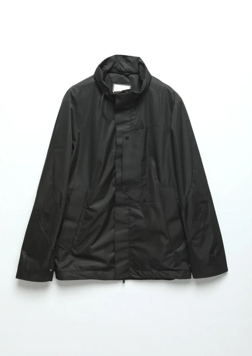 Siyah Regular Fit Dik Yaka Casual Dokuma Mont - 8