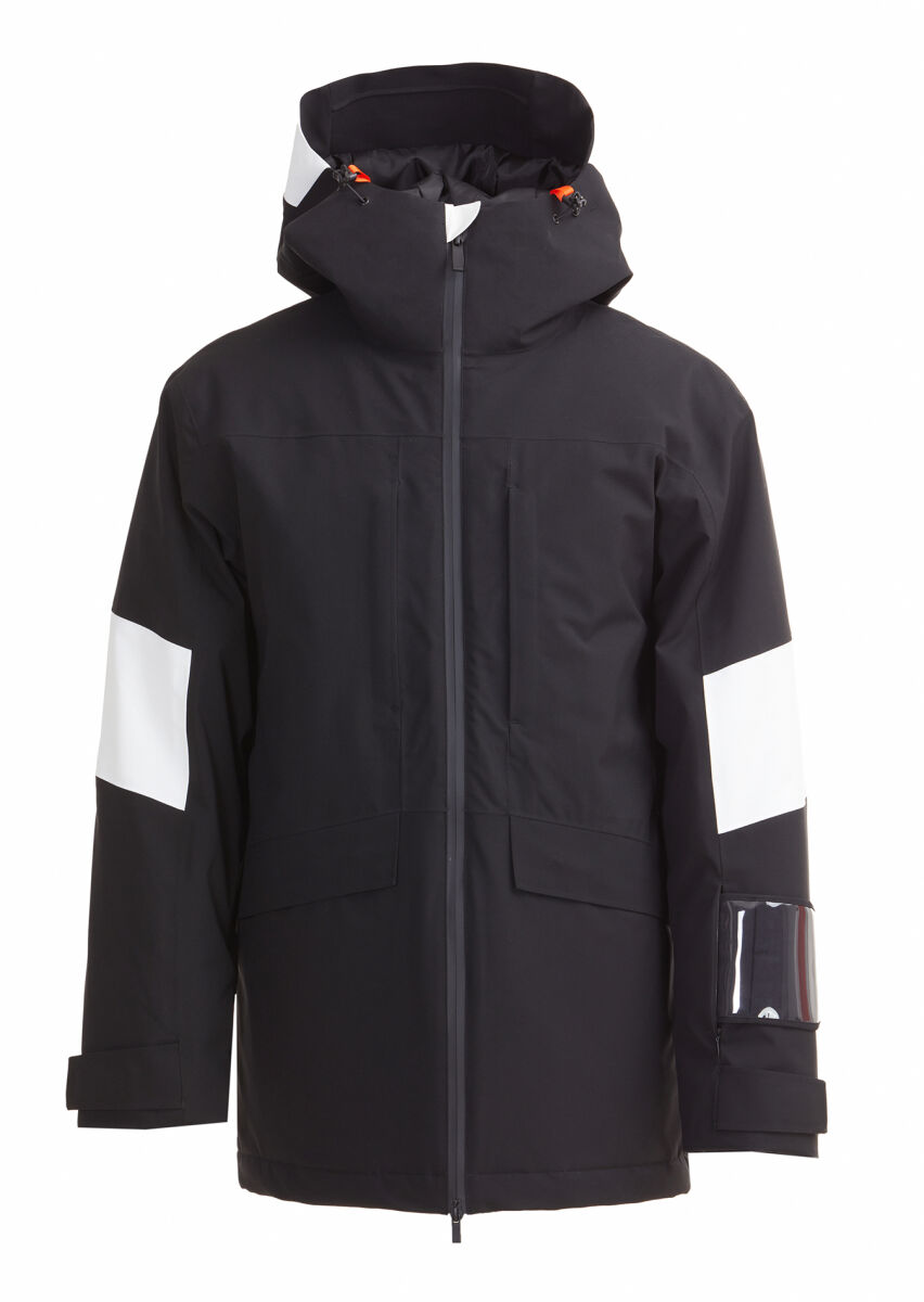 Siyah Regular Fit Kapüşonlu Casual Dokuma Kaban - 1
