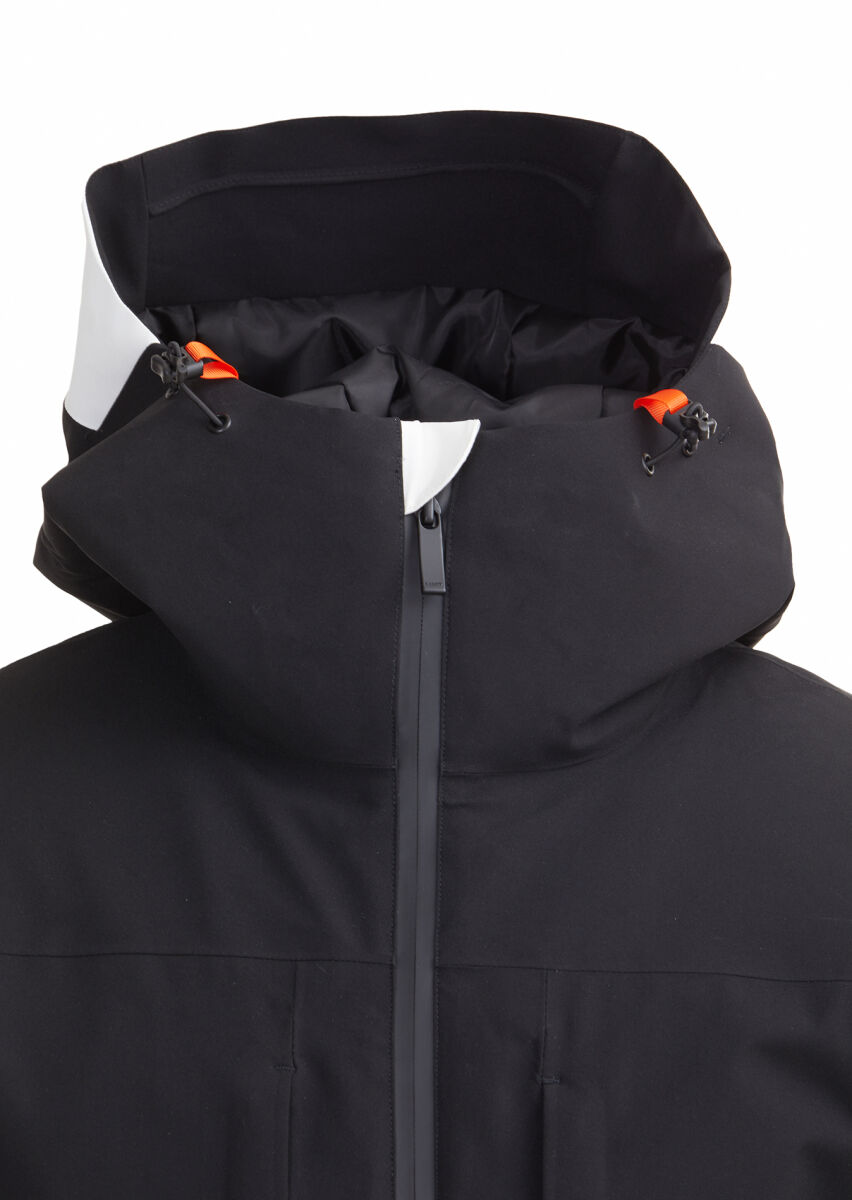 Siyah Regular Fit Kapüşonlu Casual Dokuma Kaban - 2
