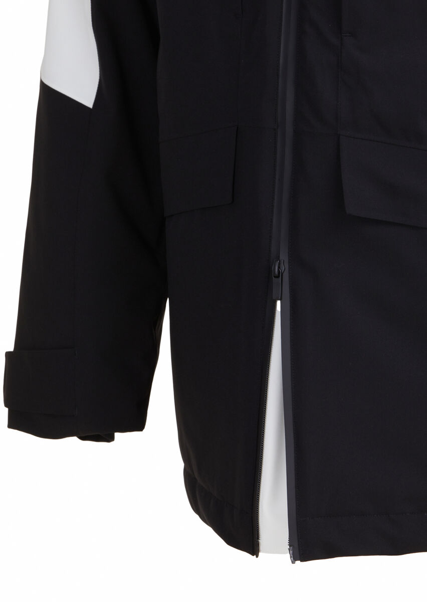 Siyah Regular Fit Kapüşonlu Casual Dokuma Kaban - 5
