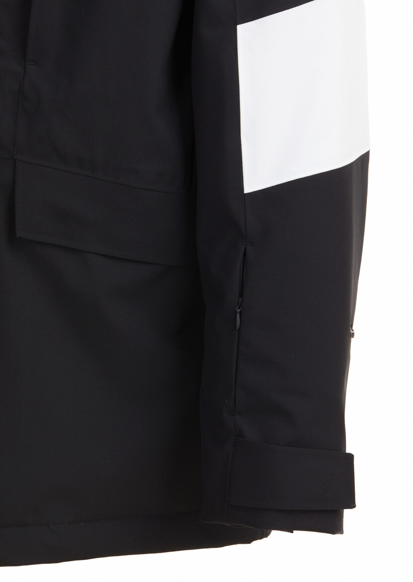 Siyah Regular Fit Kapüşonlu Casual Dokuma Kaban - 8