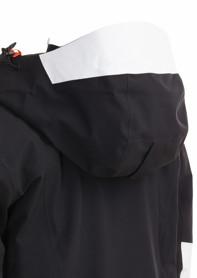 Siyah Regular Fit Kapüşonlu Casual Dokuma Kaban - 12