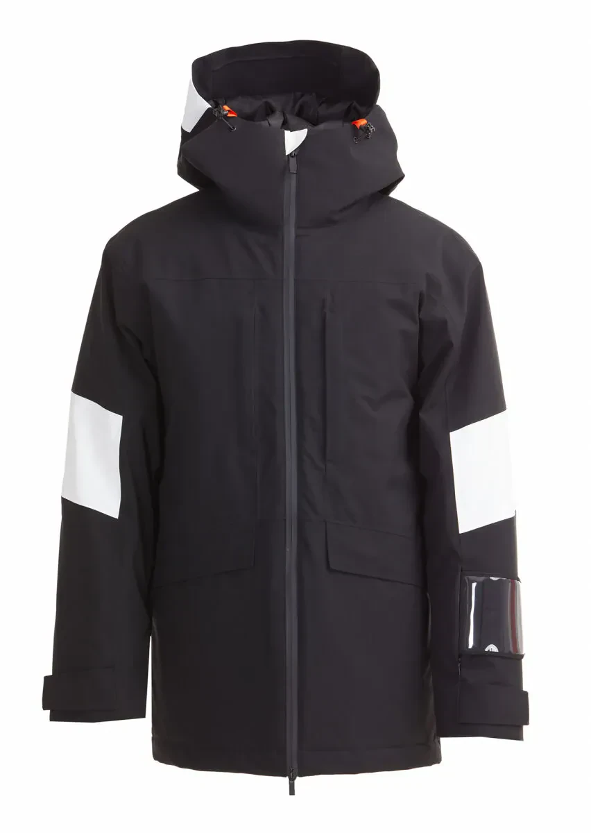 Siyah Regular Fit Kapüşonlu Casual Dokuma Kaban - 1