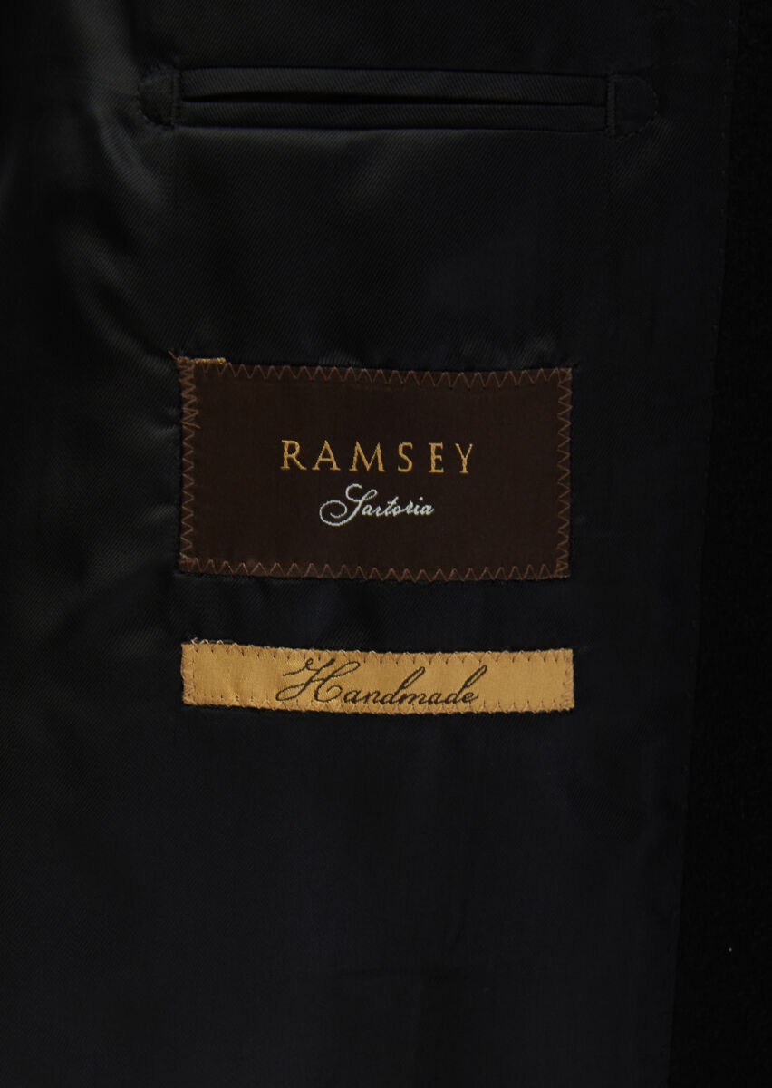 Siyah Regular Fit Kelebek Yaka Klasik Dokuma Palto - 6