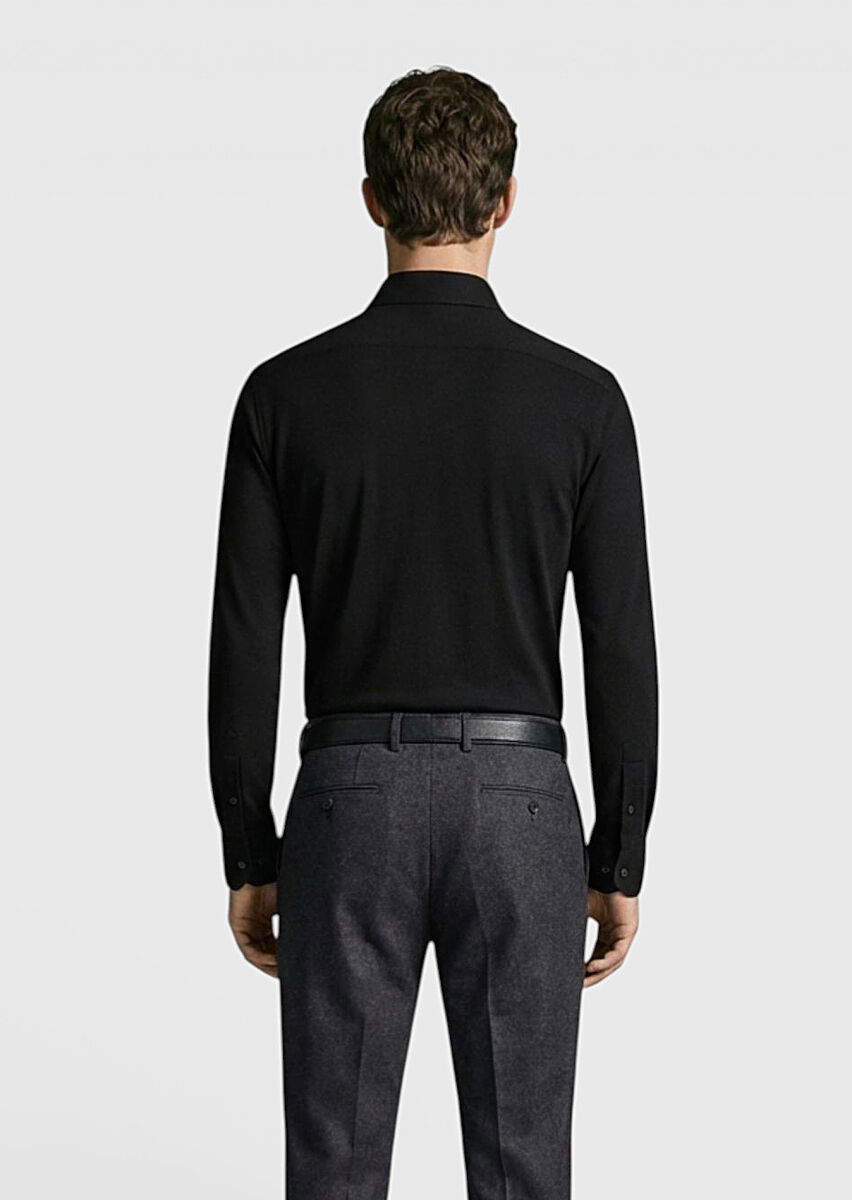 Siyah Regular Fit Klasik Gömlek - 4