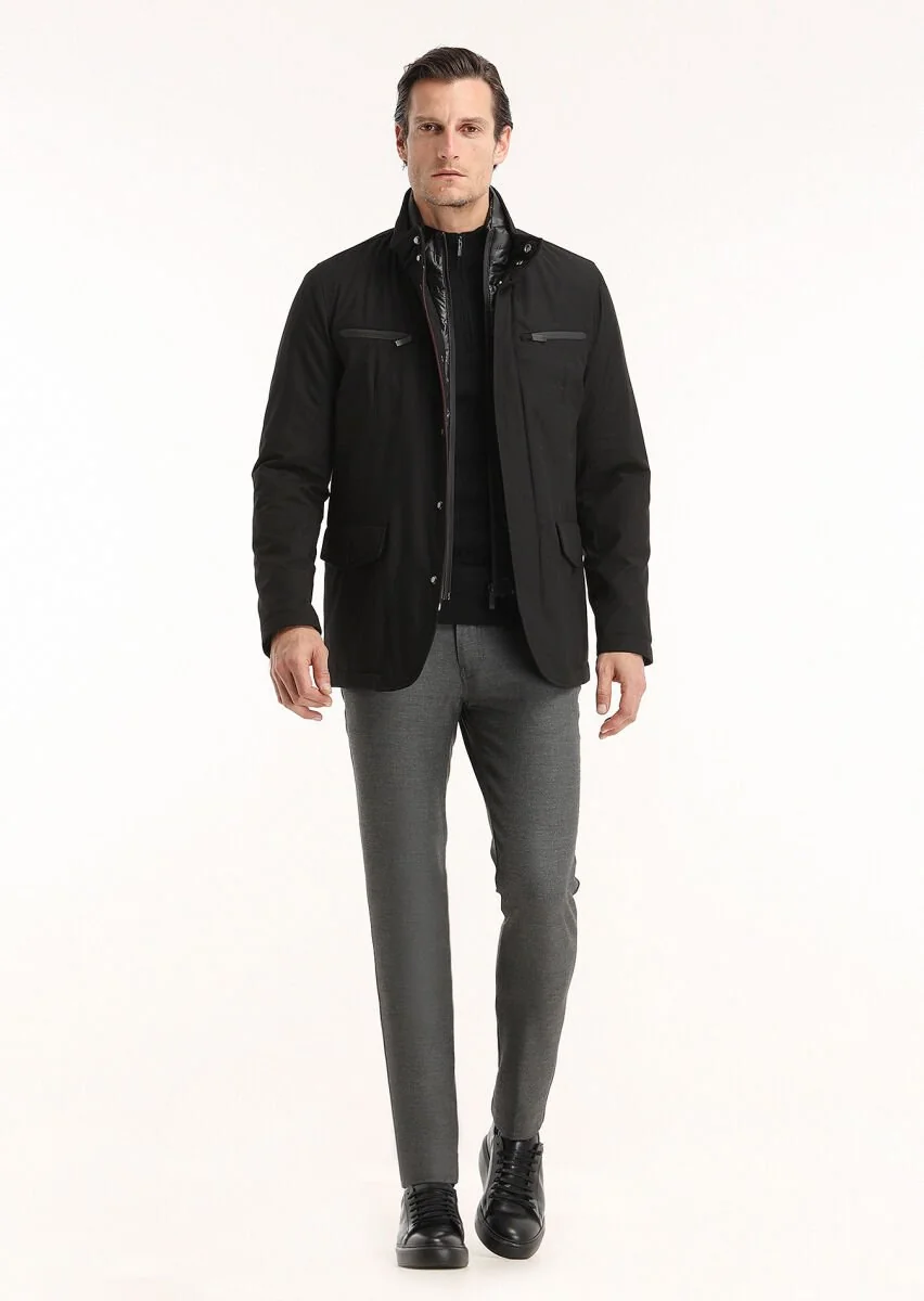 Siyah Regular Fit Spor Ceket - 1