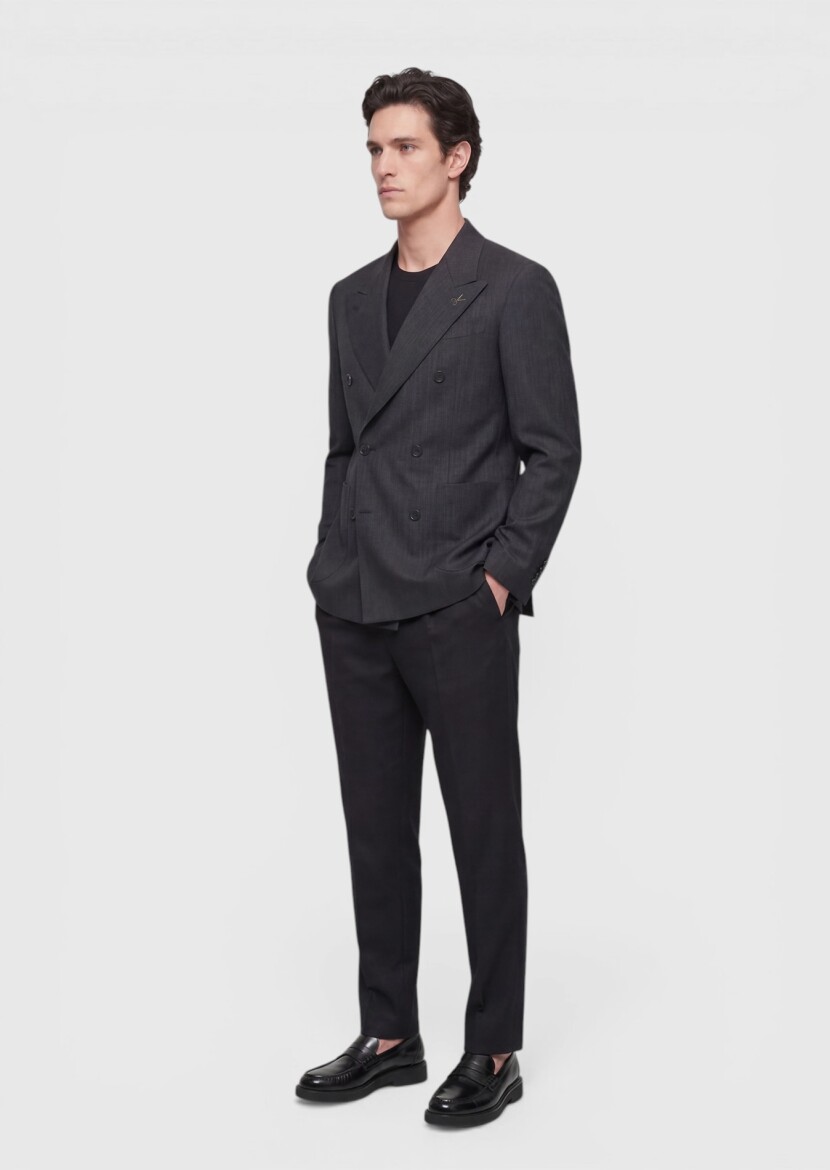 Siyah Relaxed Fit %100 Keten Ceket - RAMSEY