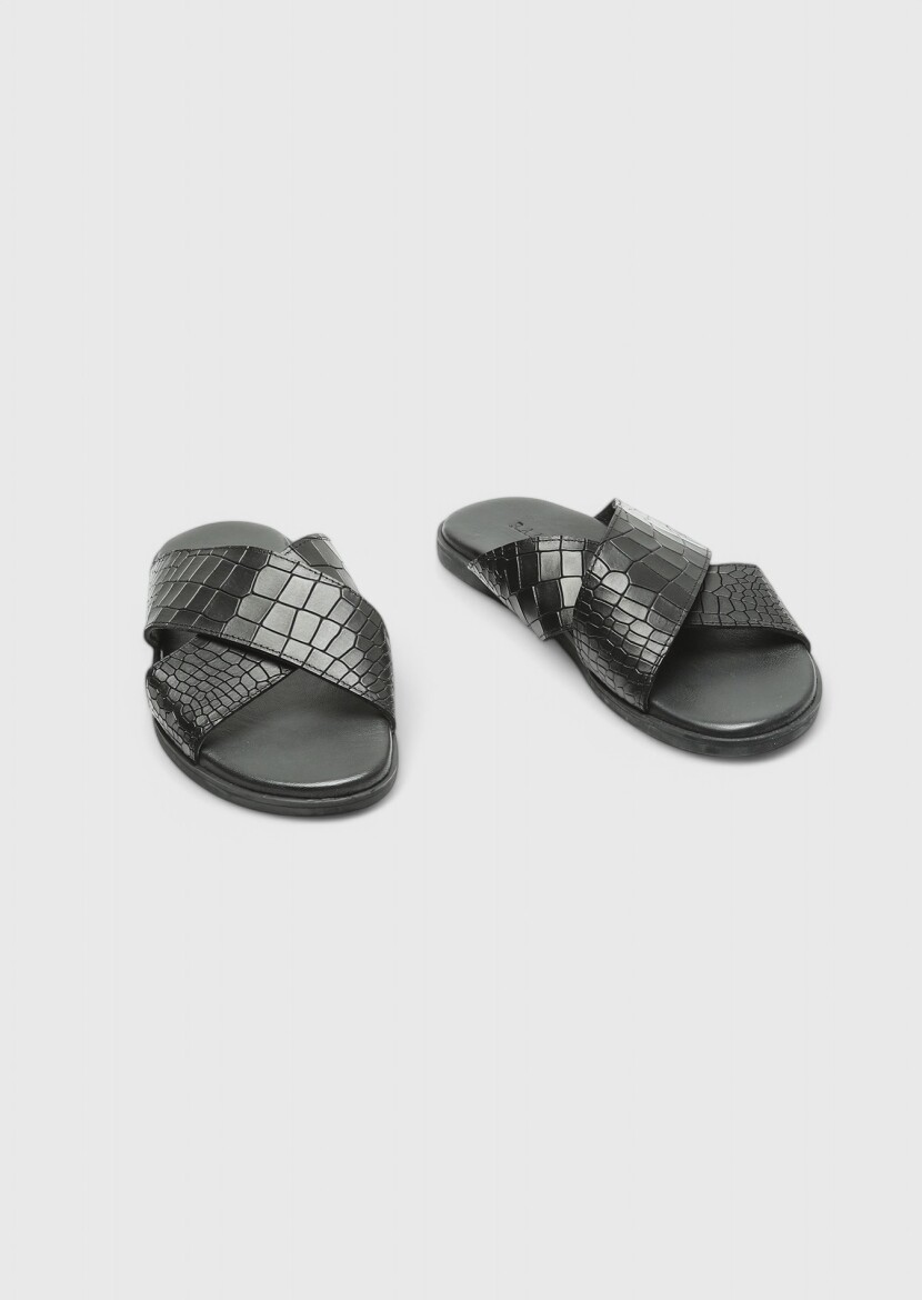 Siyah Terlik-sandalet - 3