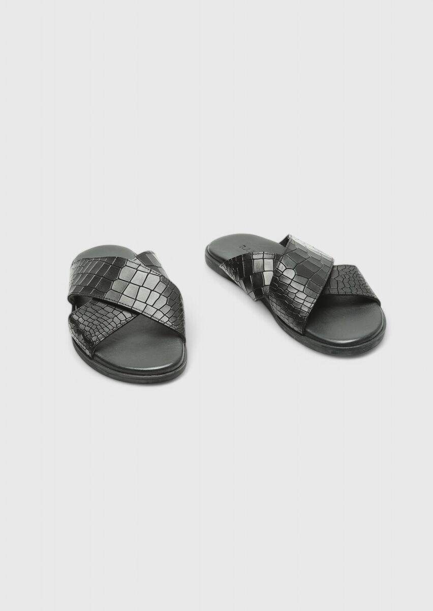 Siyah Terlik-sandalet - 3