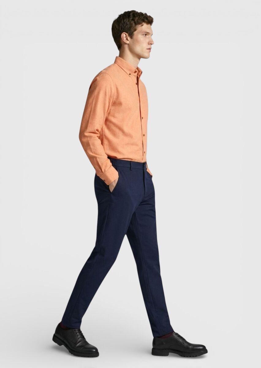 Somon Düz Regular Fit Uzun Dokuma Casual %100 Pamuk Gömlek - 2