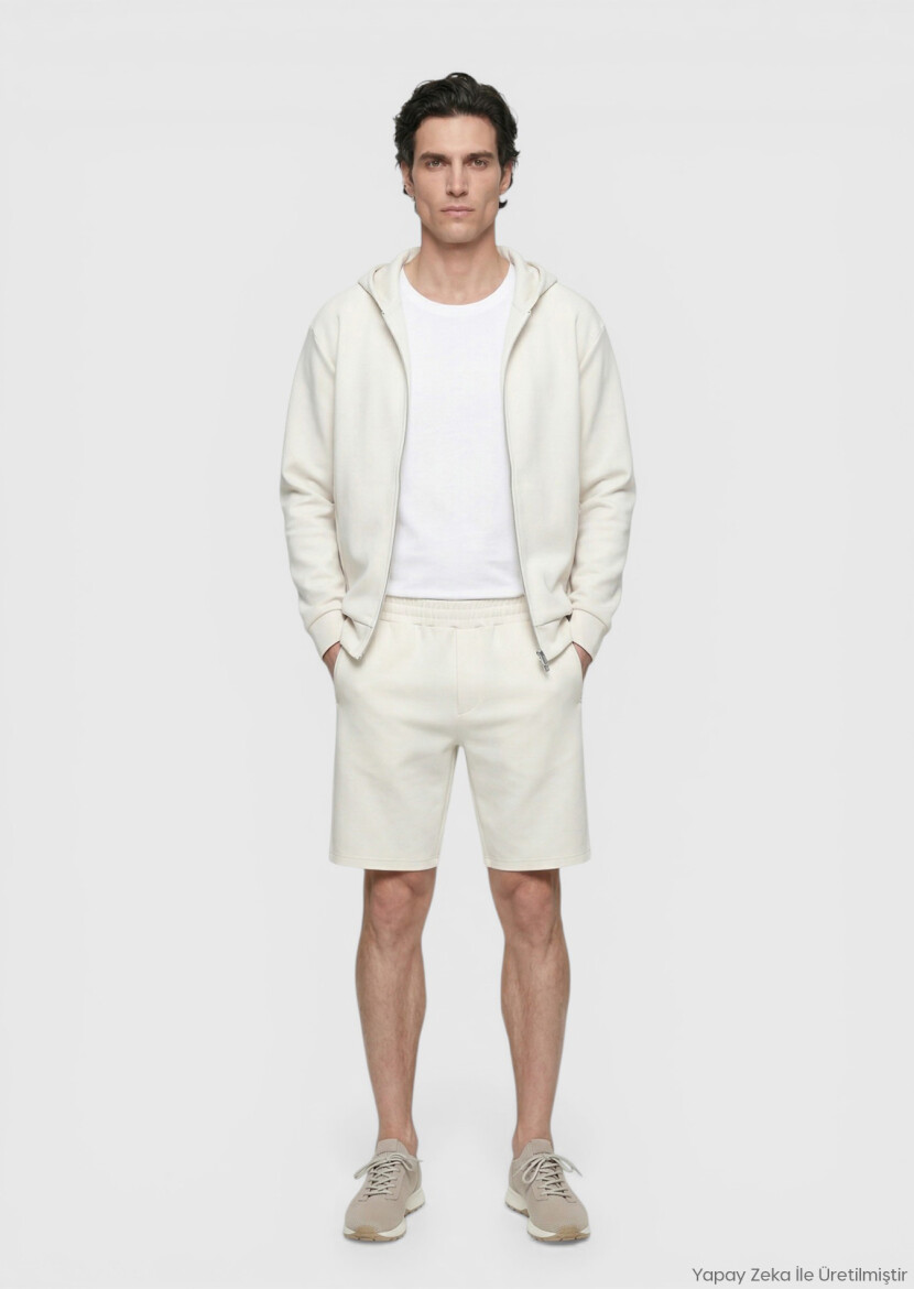 Stone Knitting Regular Fit Casual Bermuda 