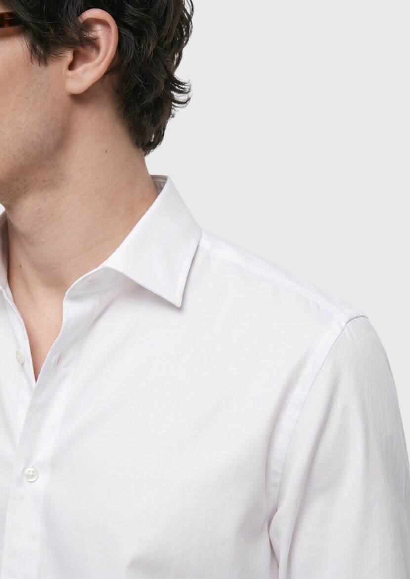 Stone Plain Casual Fit Long Weaving Casual 100% Cotton Shirt - 4