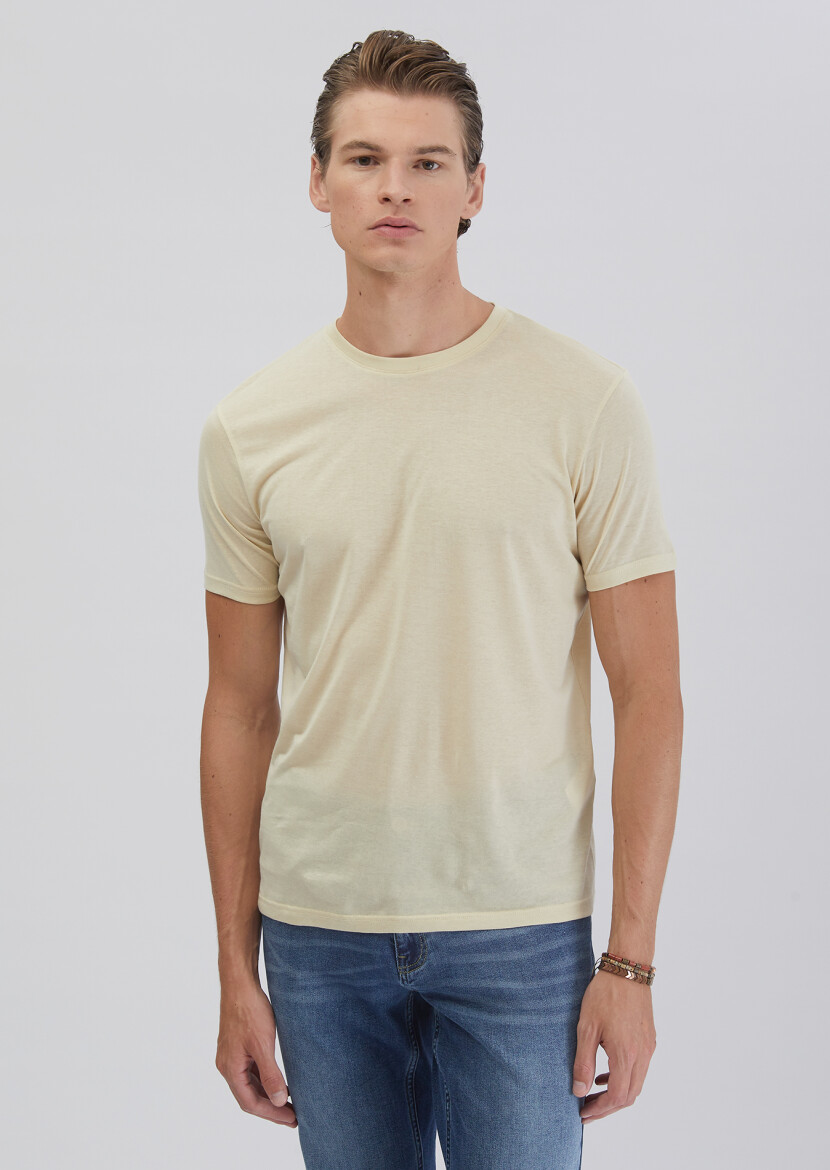 Stone Plain Crew Neck T-Shirt 