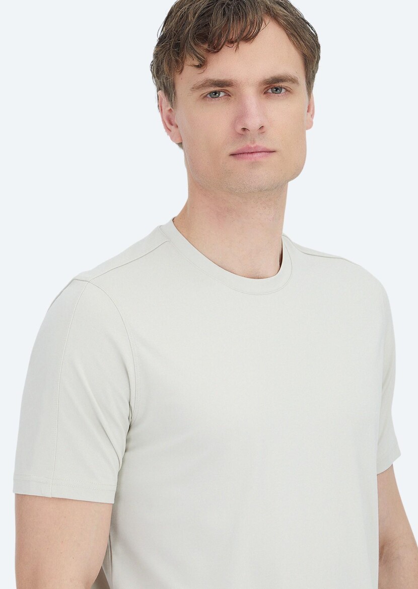 Stone Plain Crew Neck T-Shirt - 4