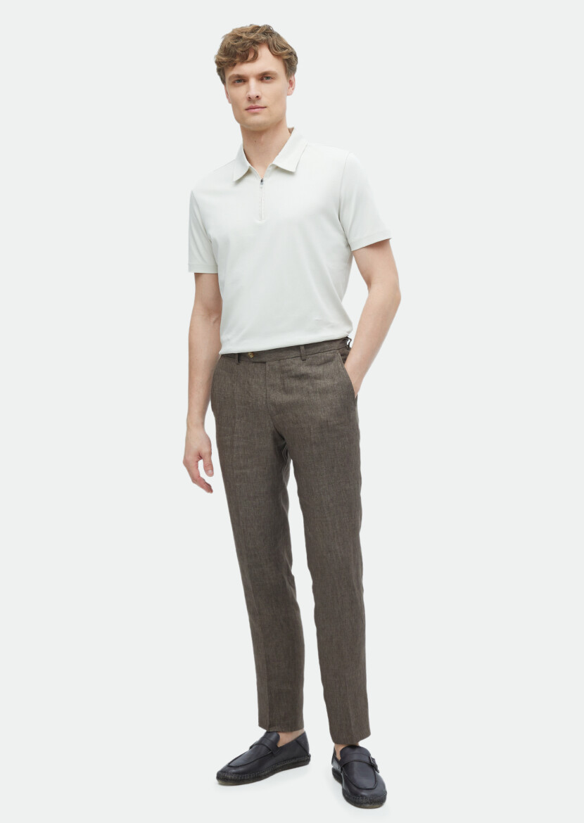 Stone Plain Polo Neck 100% Cotton T-Shirt 