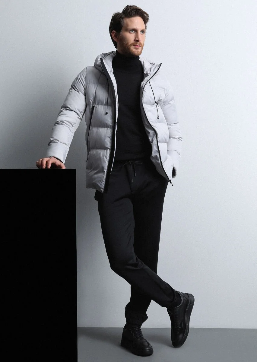 Stone Puffer Weaving Coat - 1