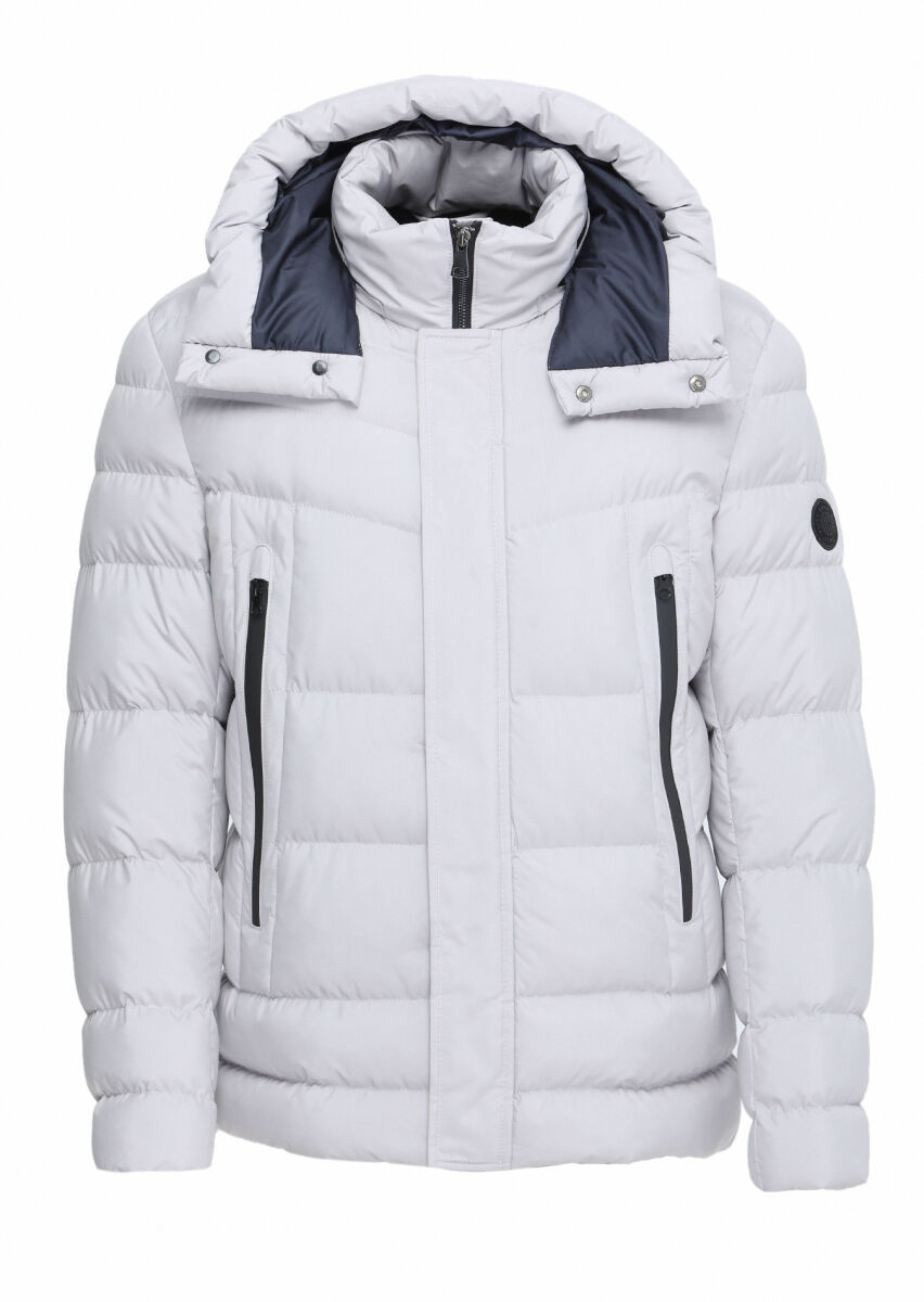 Stone Regular Fit Casual Weaving Removable Hood Coat - 7