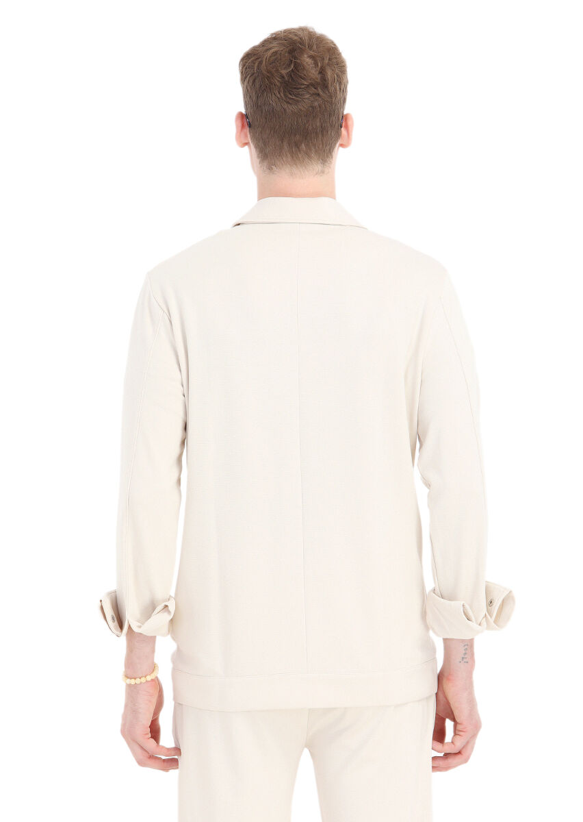 Stone Regular Fit Cotton Blended Lightweight Jacket - 5