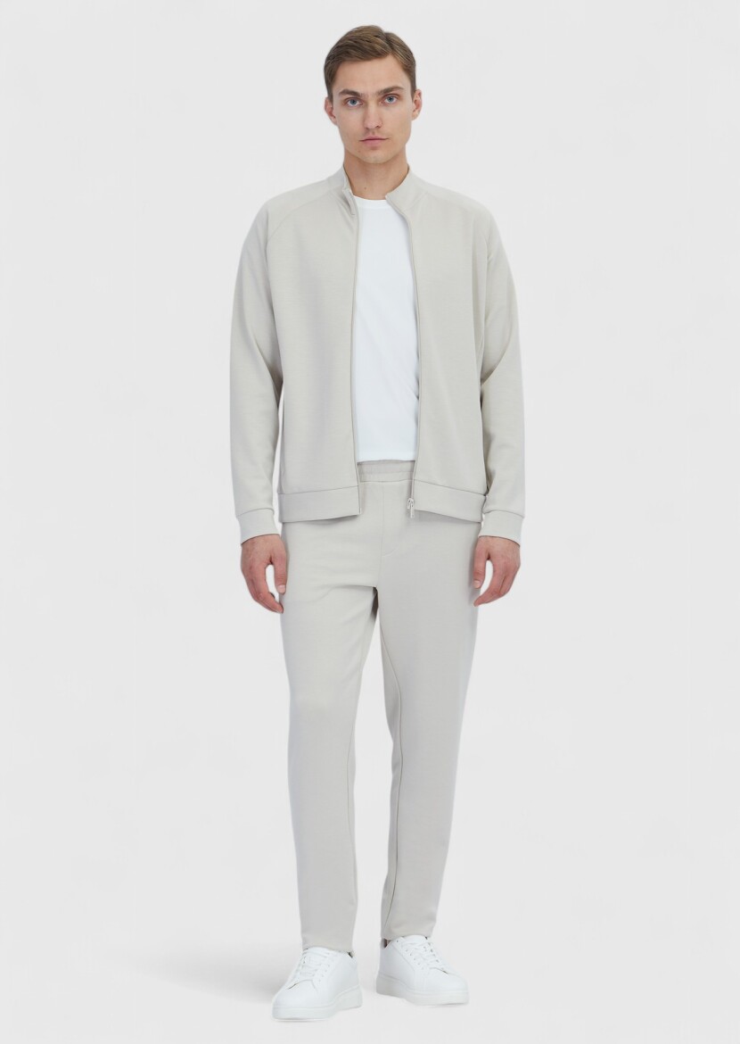 Stone Turtleneck Plain Sweatshirt - RAMSEY