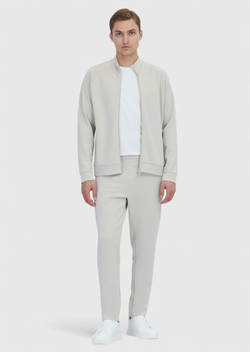 Stone Turtleneck Plain Sweatshirt - 1