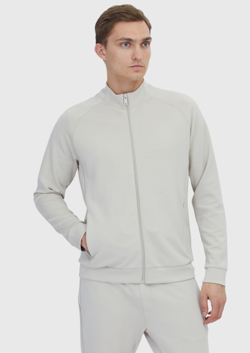 Stone Turtleneck Plain Sweatshirt - 3