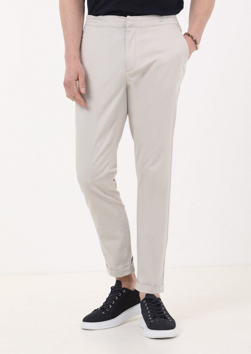 Stone Weaving Jogging Fit Casual Cotton Blended Trousers - 4
