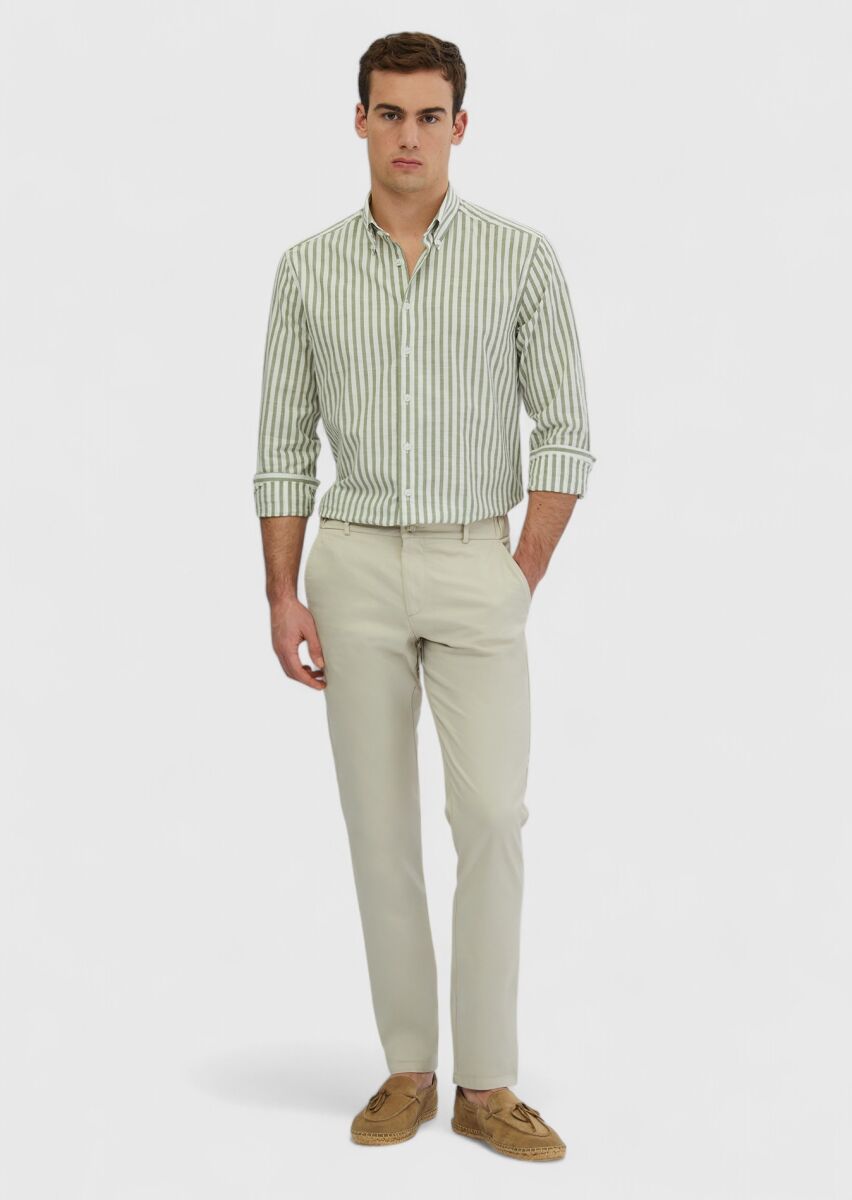 Stone Weaving Jogging Fit Casual Cotton Blended Trousers - 1