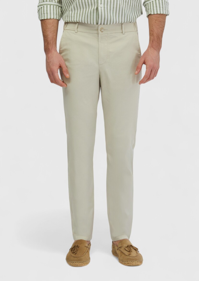 Stone Weaving Jogging Fit Casual Cotton Blended Trousers 