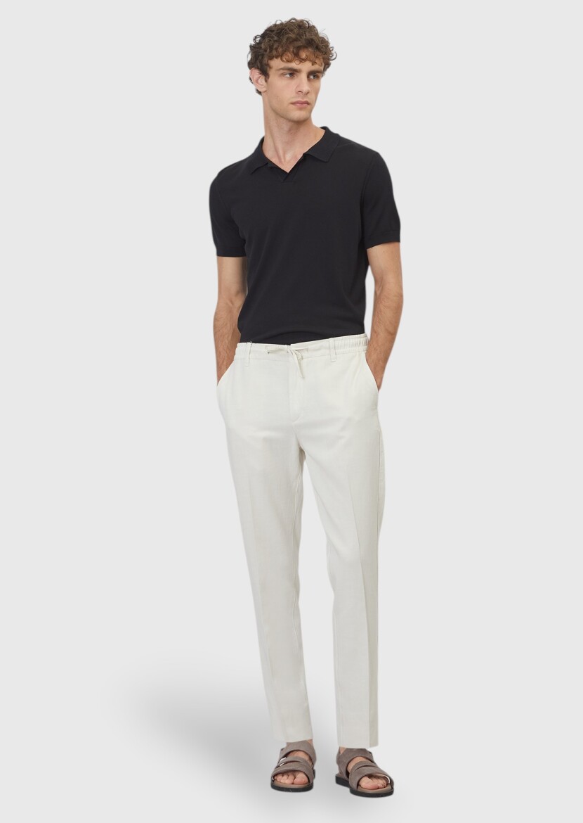 Stone Weaving Jogging Fit Casual Cotton Blended Trousers - RAMSEY